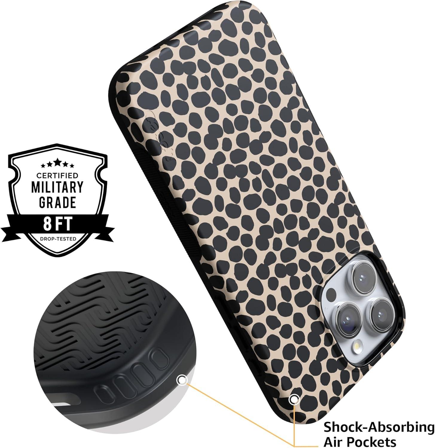 imageCasely iPhone 16 Pro Case  Ride The Wave  Pastel Rainbow Lined  Compatible with MagSafe  Bold Protective DesignCheetah Print  Lost in Spots