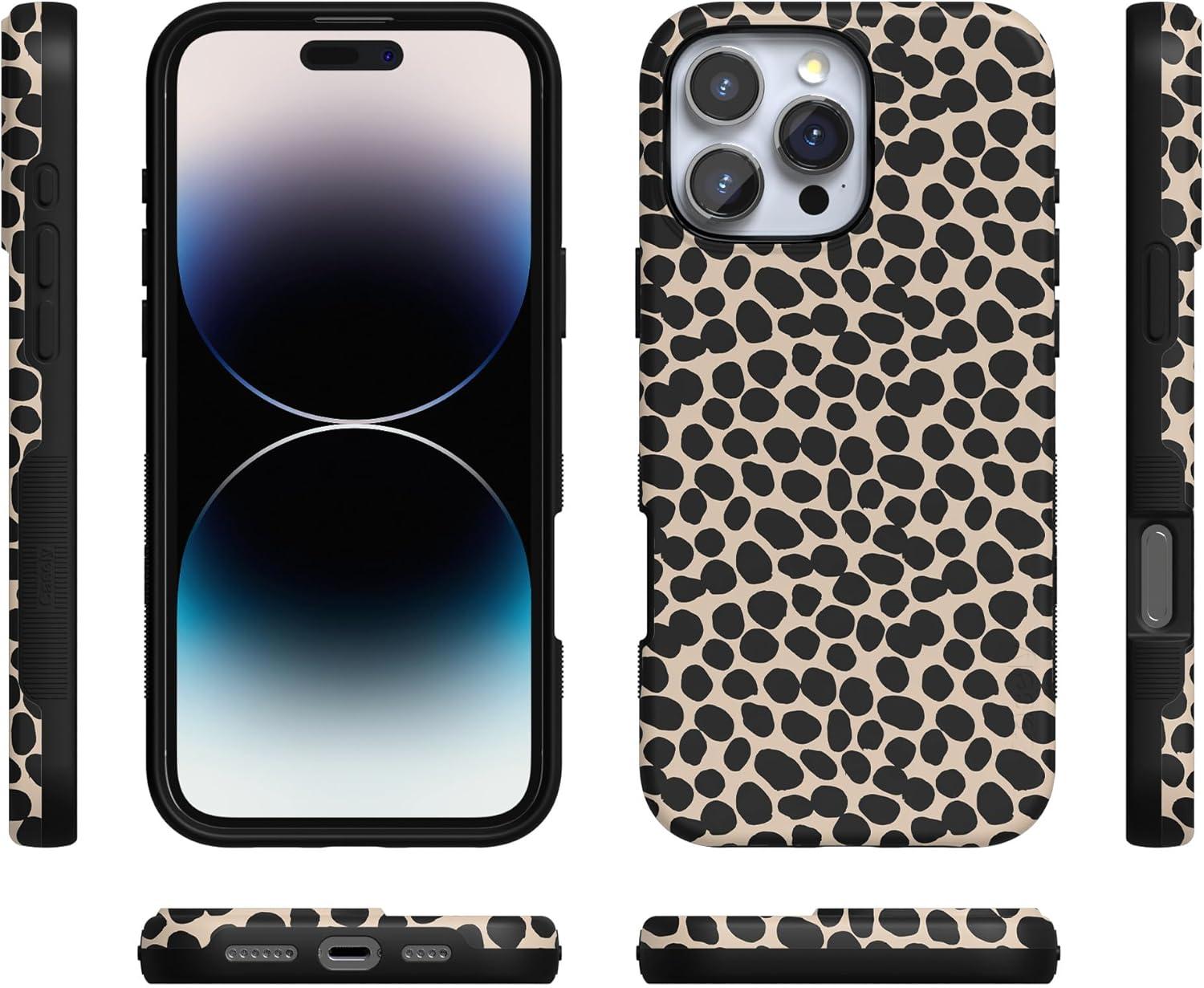 imageCasely iPhone 16 Pro Case  Ride The Wave  Pastel Rainbow Lined  Compatible with MagSafe  Bold Protective DesignCheetah Print  Lost in Spots