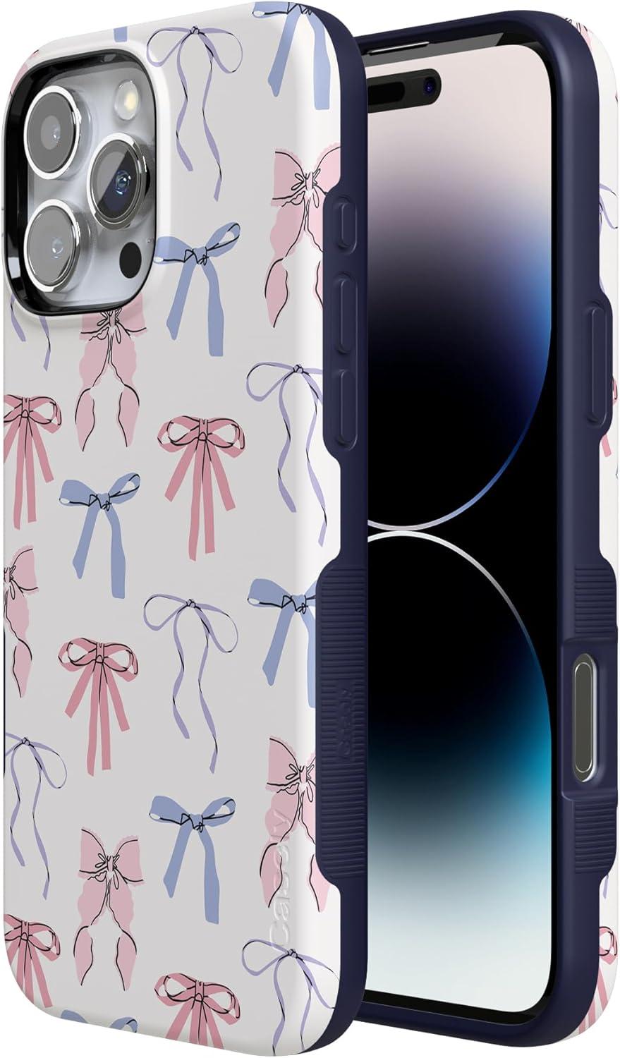 imageCasely iPhone 16 Pro Case  Ride The Wave  Pastel Rainbow Lined  Compatible with MagSafe  Bold Protective DesignCoquette Girlie