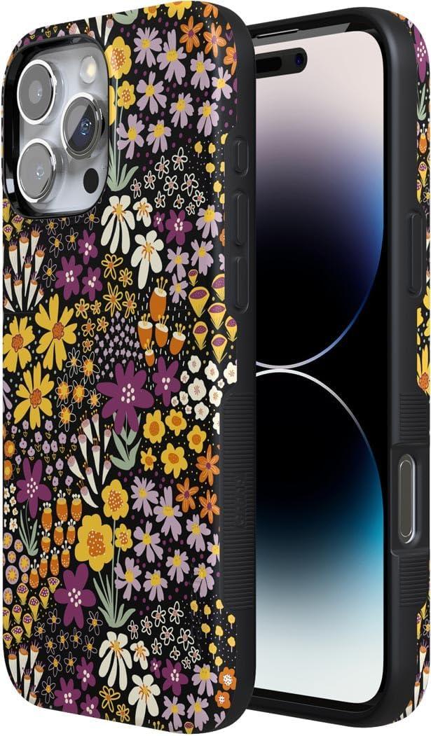 imageCasely iPhone 16 Pro Case  Ride The Wave  Pastel Rainbow Lined  Compatible with MagSafe  Bold Protective DesignFalling for You  Plum Floral