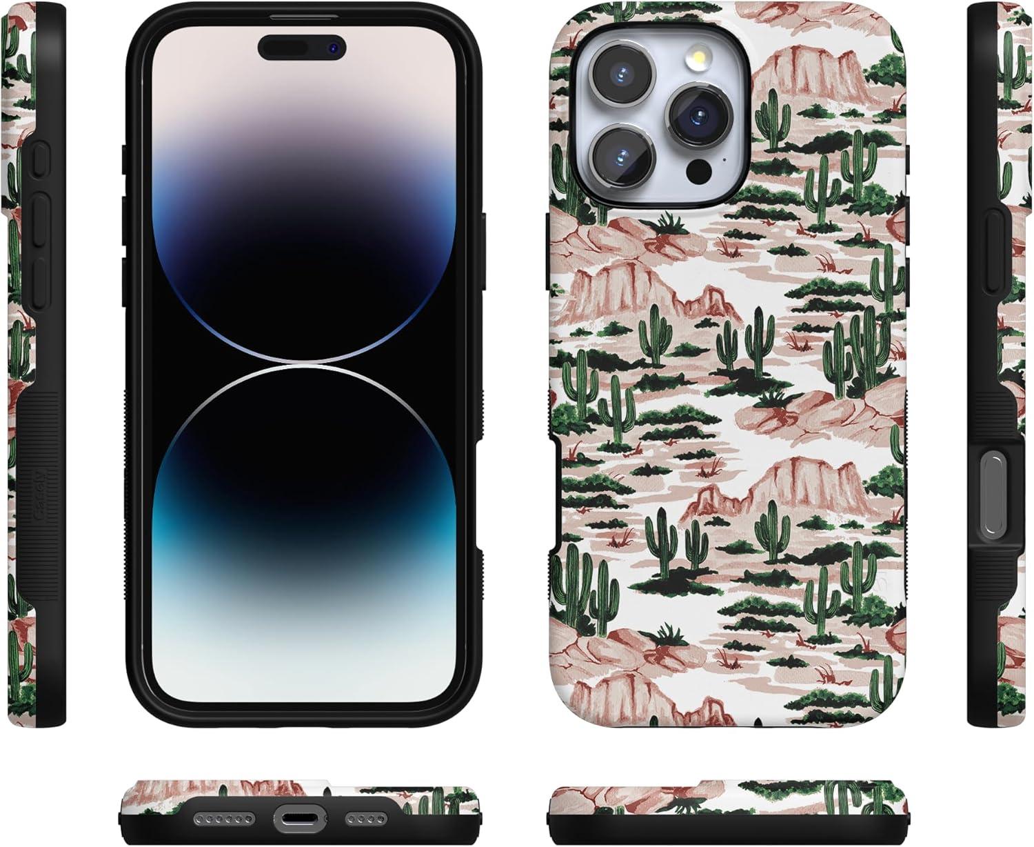 imageCasely iPhone 16 Pro Case  Ride The Wave  Pastel Rainbow Lined  Compatible with MagSafe  Bold Protective DesignGold Rush  Desert