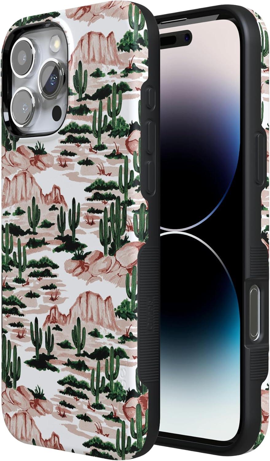 imageCasely iPhone 16 Pro Case  Ride The Wave  Pastel Rainbow Lined  Compatible with MagSafe  Bold Protective DesignGold Rush  Desert