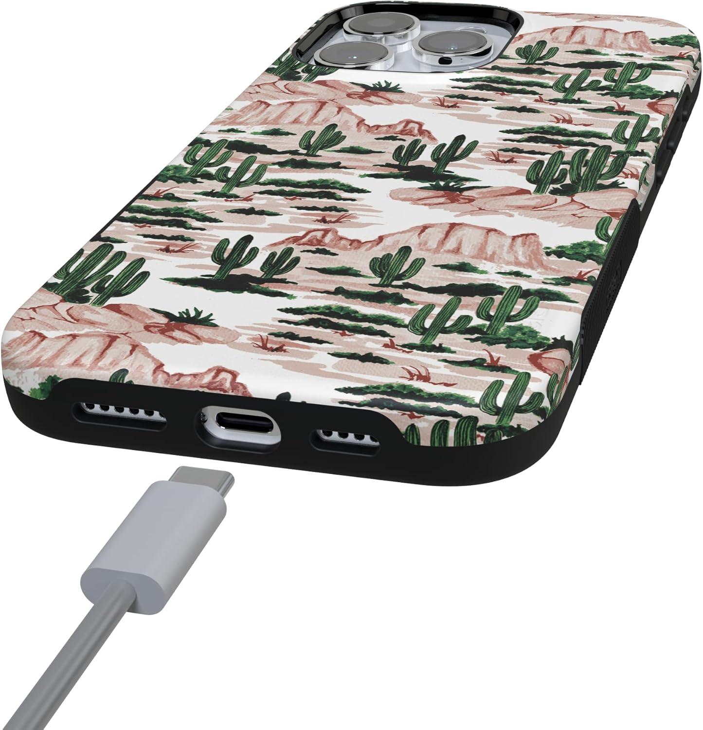 imageCasely iPhone 16 Pro Case  Ride The Wave  Pastel Rainbow Lined  Compatible with MagSafe  Bold Protective DesignGold Rush  Desert