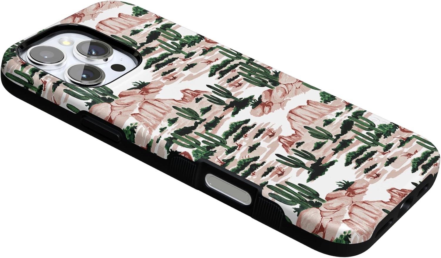 imageCasely iPhone 16 Pro Case  Ride The Wave  Pastel Rainbow Lined  Compatible with MagSafe  Bold Protective DesignGold Rush  Desert