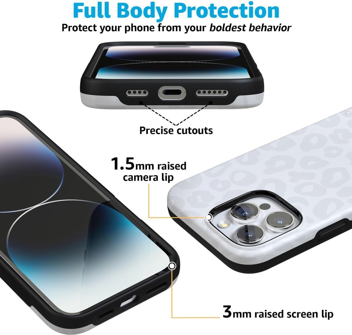 imageCasely iPhone 16 Pro Case  Ride The Wave  Pastel Rainbow Lined  Compatible with MagSafe  Bold Protective DesignInto the Wild  White Snow Leopard