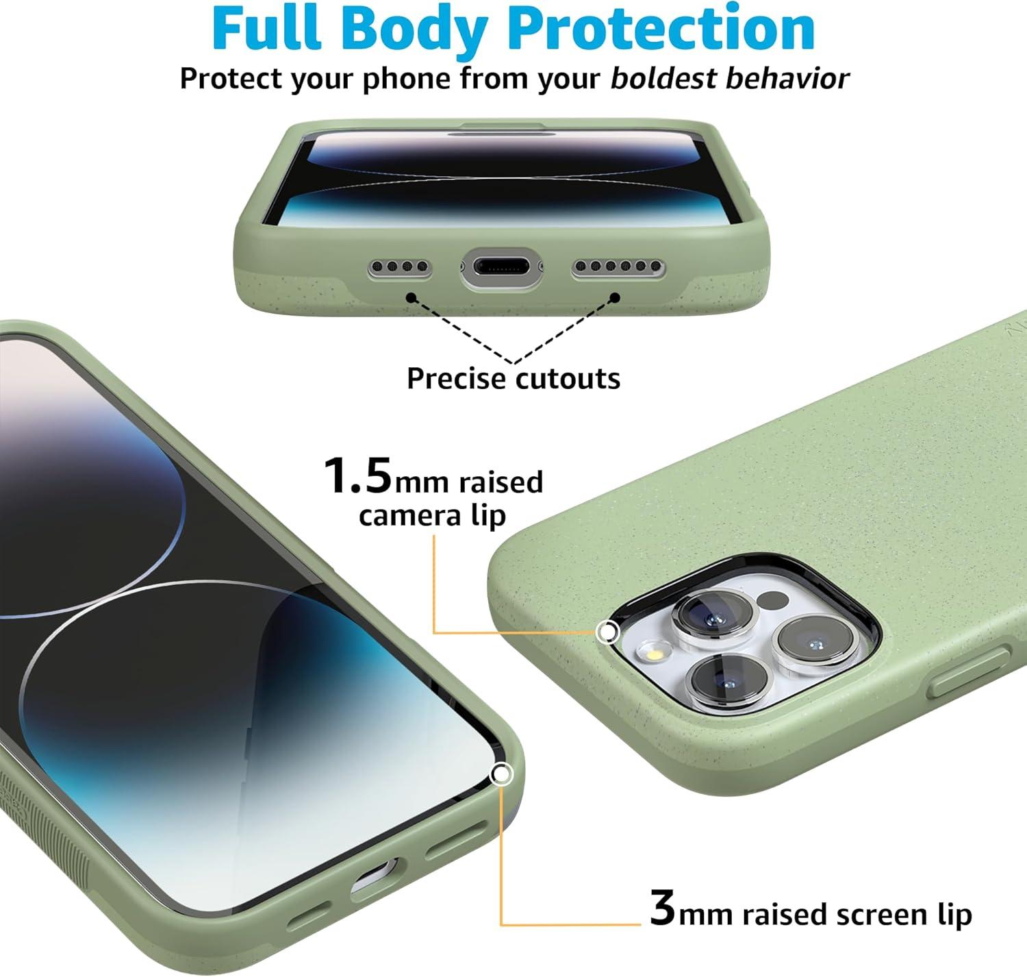 imageCasely iPhone 16 Pro Case  Ride The Wave  Pastel Rainbow Lined  Compatible with MagSafe  Bold Protective DesignKiwi Kiss  Matcha Green Shimmer