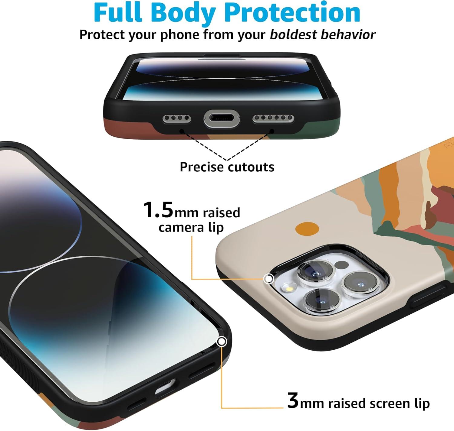 imageCasely iPhone 16 Pro Case  Ride The Wave  Pastel Rainbow Lined  Compatible with MagSafe  Bold Protective DesignMagic Mountain  Colorblock