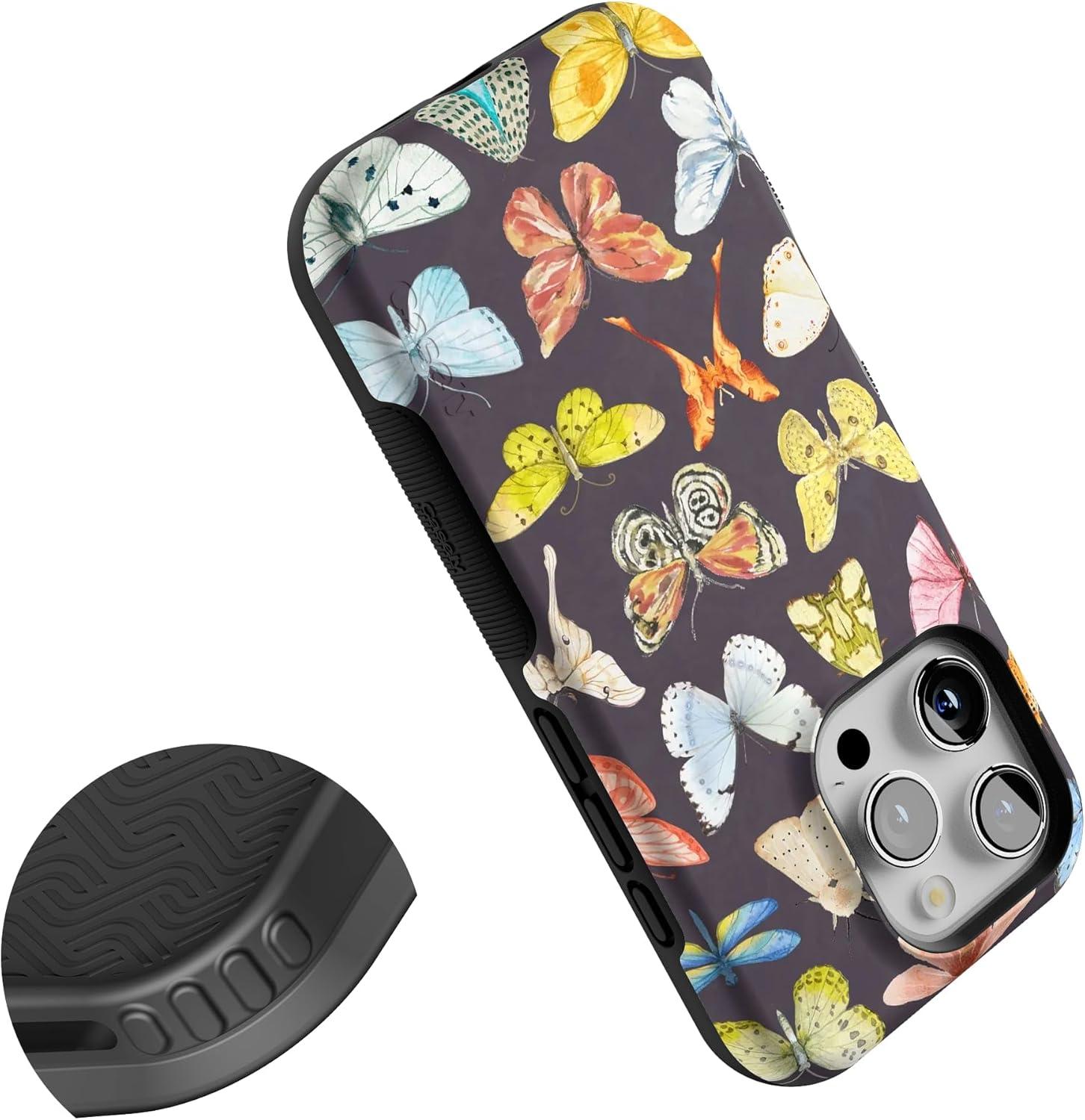 imageCasely iPhone 16 Pro Case  Ride The Wave  Pastel Rainbow Lined  Compatible with MagSafe  Bold Protective DesignMidnight Monarch  Jenna Palek x Casely