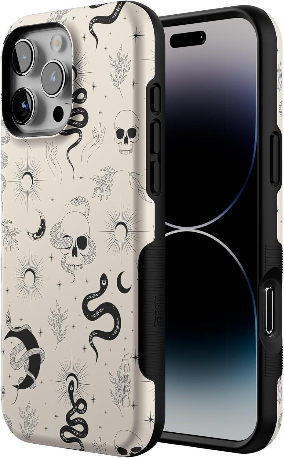 imageCasely iPhone 16 Pro Case  Ride The Wave  Pastel Rainbow Lined  Compatible with MagSafe  Bold Protective DesignNo Further Explanation  Snakes  Skulls