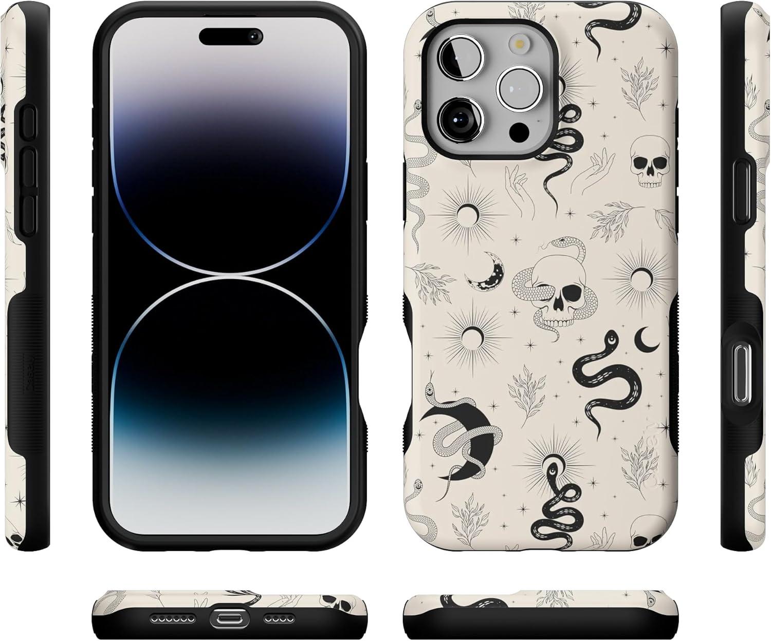 imageCasely iPhone 16 Pro Case  Ride The Wave  Pastel Rainbow Lined  Compatible with MagSafe  Bold Protective DesignNo Further Explanation  Snakes  Skulls