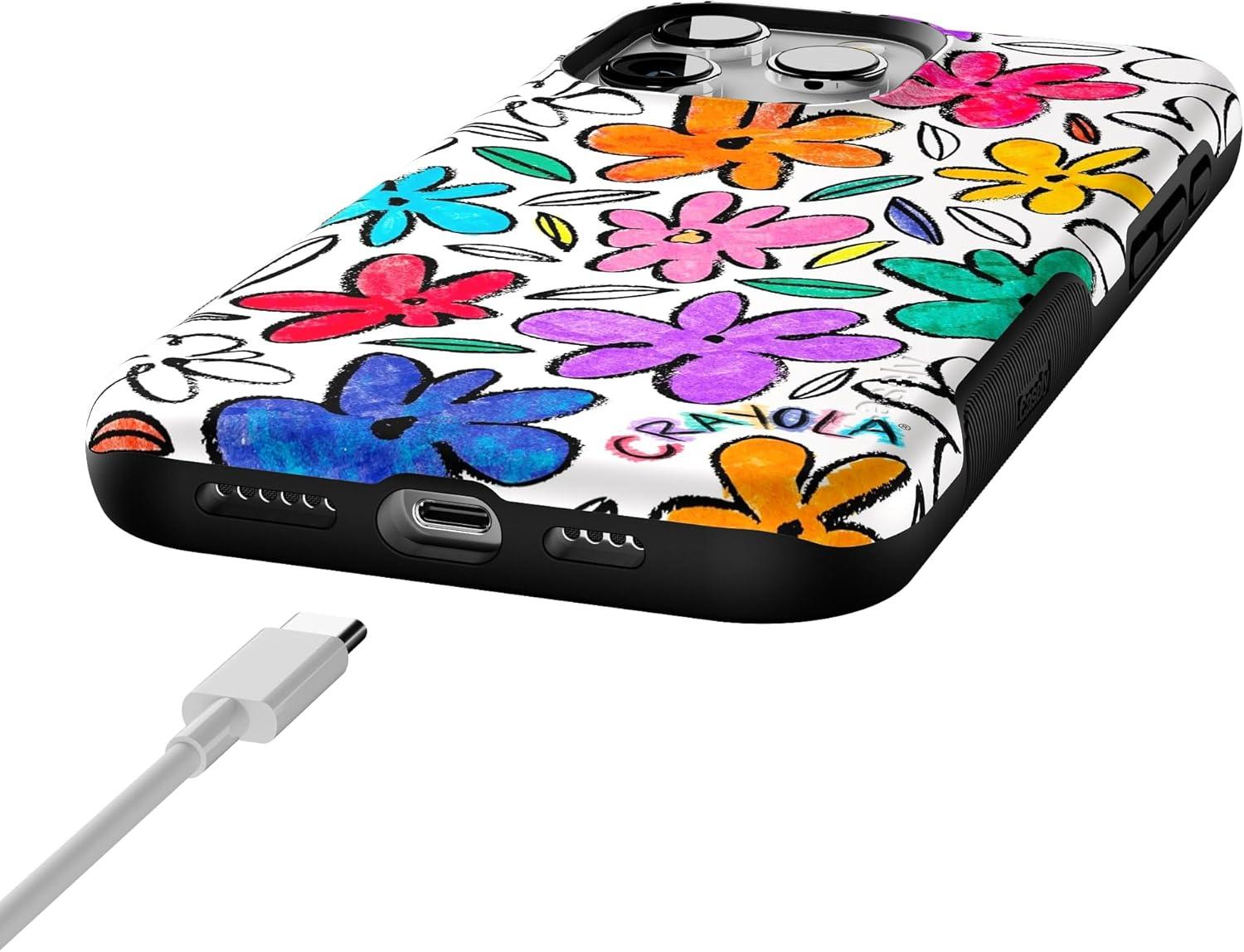 imageCasely iPhone 16 Pro Case  Ride The Wave  Pastel Rainbow Lined  Compatible with MagSafe  Bold Protective DesignOutside the Lines  Crayola Marker