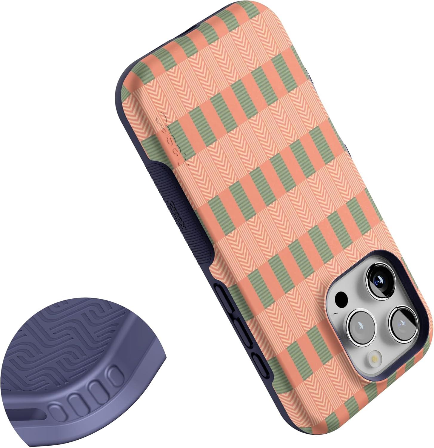 imageCasely iPhone 16 Pro Case  Ride The Wave  Pastel Rainbow Lined  Compatible with MagSafe  Bold Protective DesignPalm Beach  Grand Cabana