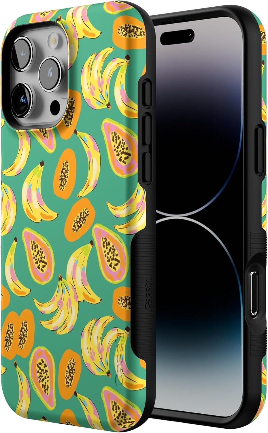 imageCasely iPhone 16 Pro Case  Ride The Wave  Pastel Rainbow Lined  Compatible with MagSafe  Bold Protective DesignPapaya Palms  Dippin Daisys Tropical Vacation