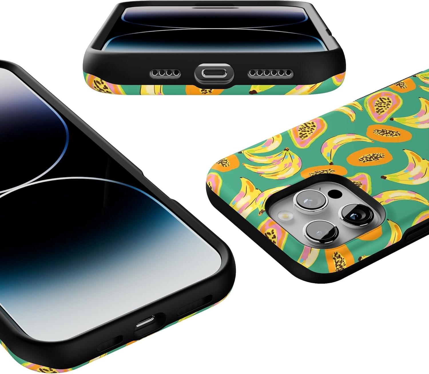 imageCasely iPhone 16 Pro Case  Ride The Wave  Pastel Rainbow Lined  Compatible with MagSafe  Bold Protective DesignPapaya Palms  Dippin Daisys Tropical Vacation