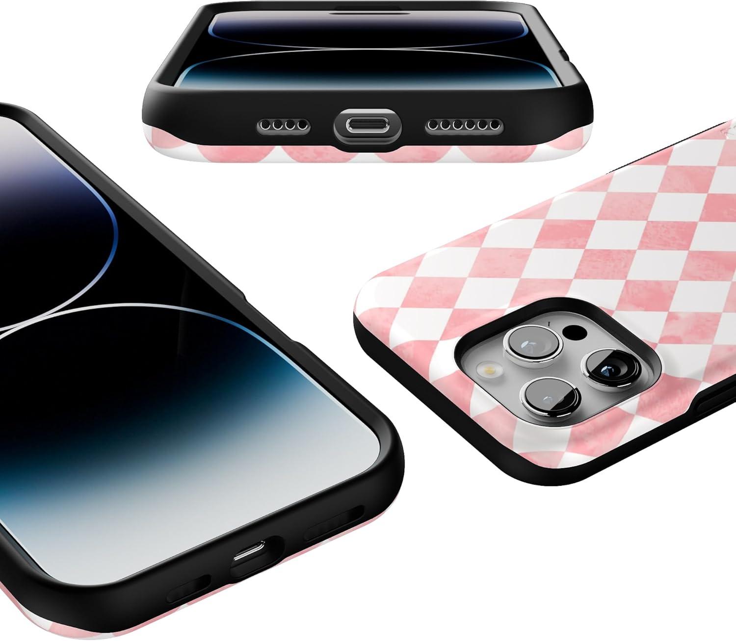 imageCasely iPhone 16 Pro Case  Ride The Wave  Pastel Rainbow Lined  Compatible with MagSafe  Bold Protective DesignQueen of Diamonds  Pink Watercolor