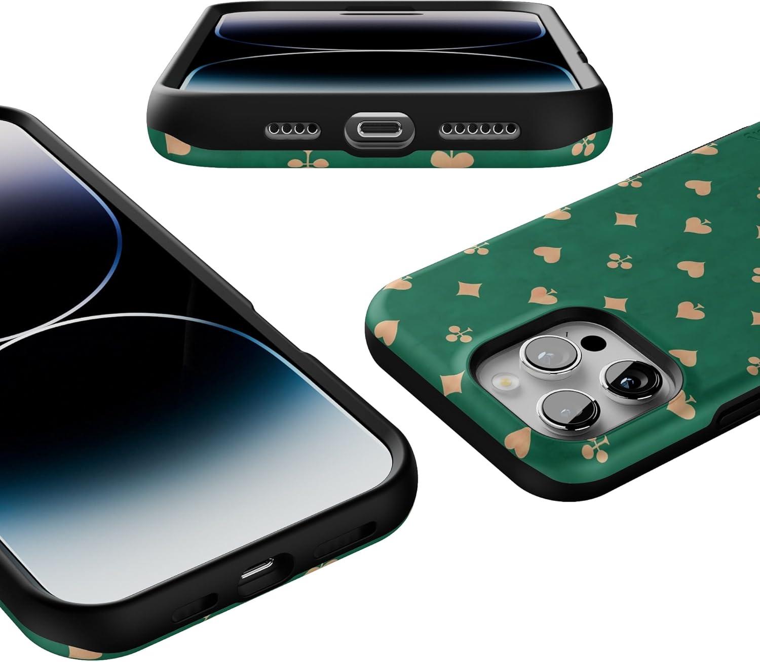 imageCasely iPhone 16 Pro Case  Ride The Wave  Pastel Rainbow Lined  Compatible with MagSafe  Bold Protective DesignRoyal Flush  French Deck