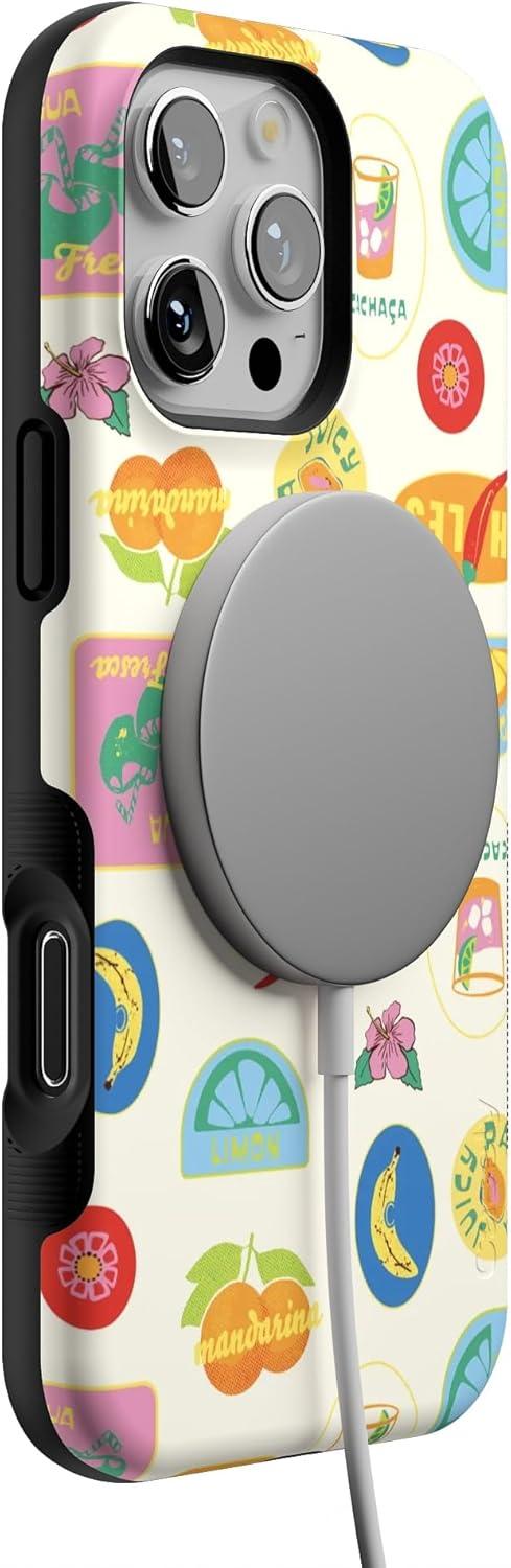 imageCasely iPhone 16 Pro Case  Ride The Wave  Pastel Rainbow Lined  Compatible with MagSafe  Bold Protective DesignStuck in Paradise  Tropical Vacation