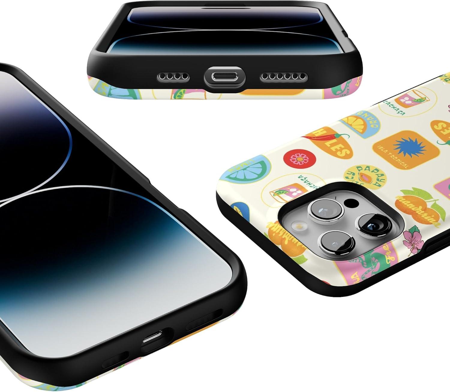 imageCasely iPhone 16 Pro Case  Ride The Wave  Pastel Rainbow Lined  Compatible with MagSafe  Bold Protective DesignStuck in Paradise  Tropical Vacation