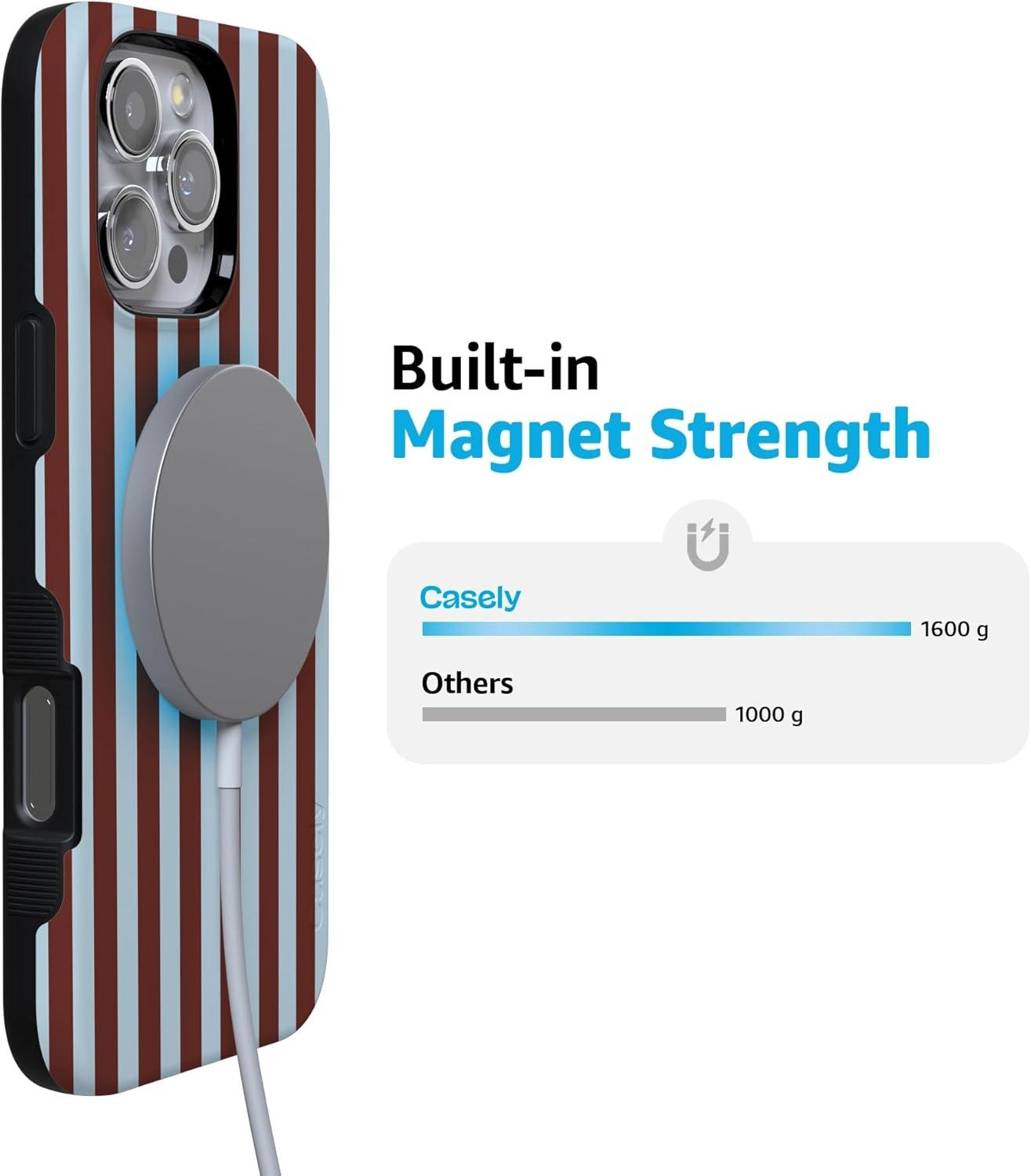 imageCasely iPhone 16 Pro Case  Ride The Wave  Pastel Rainbow Lined  Compatible with MagSafe  Bold Protective DesignSunday in Brooklyn  Chocolate Stripes