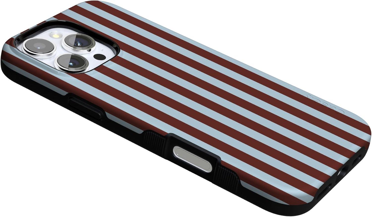 imageCasely iPhone 16 Pro Case  Ride The Wave  Pastel Rainbow Lined  Compatible with MagSafe  Bold Protective DesignSunday in Brooklyn  Chocolate Stripes