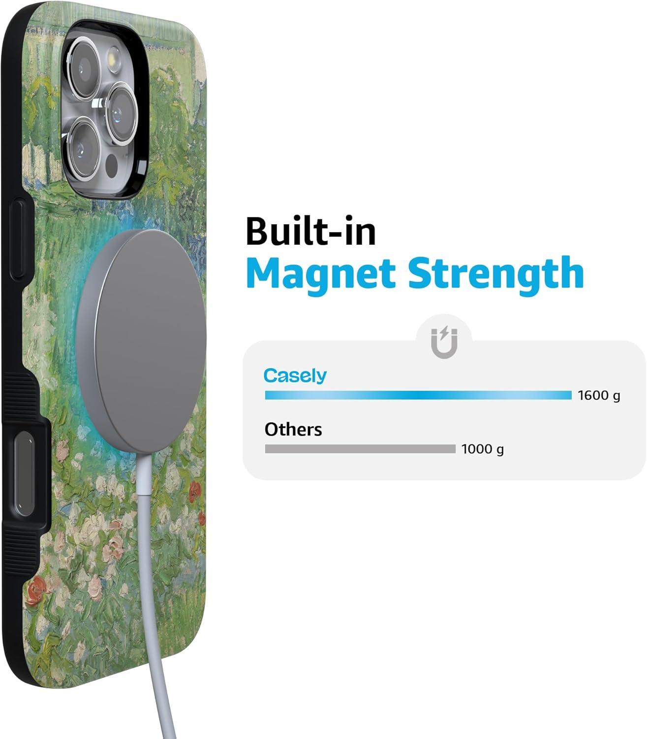 imageCasely iPhone 16 Pro Case  Ride The Wave  Pastel Rainbow Lined  Compatible with MagSafe  Bold Protective DesignVincents Admired Garden