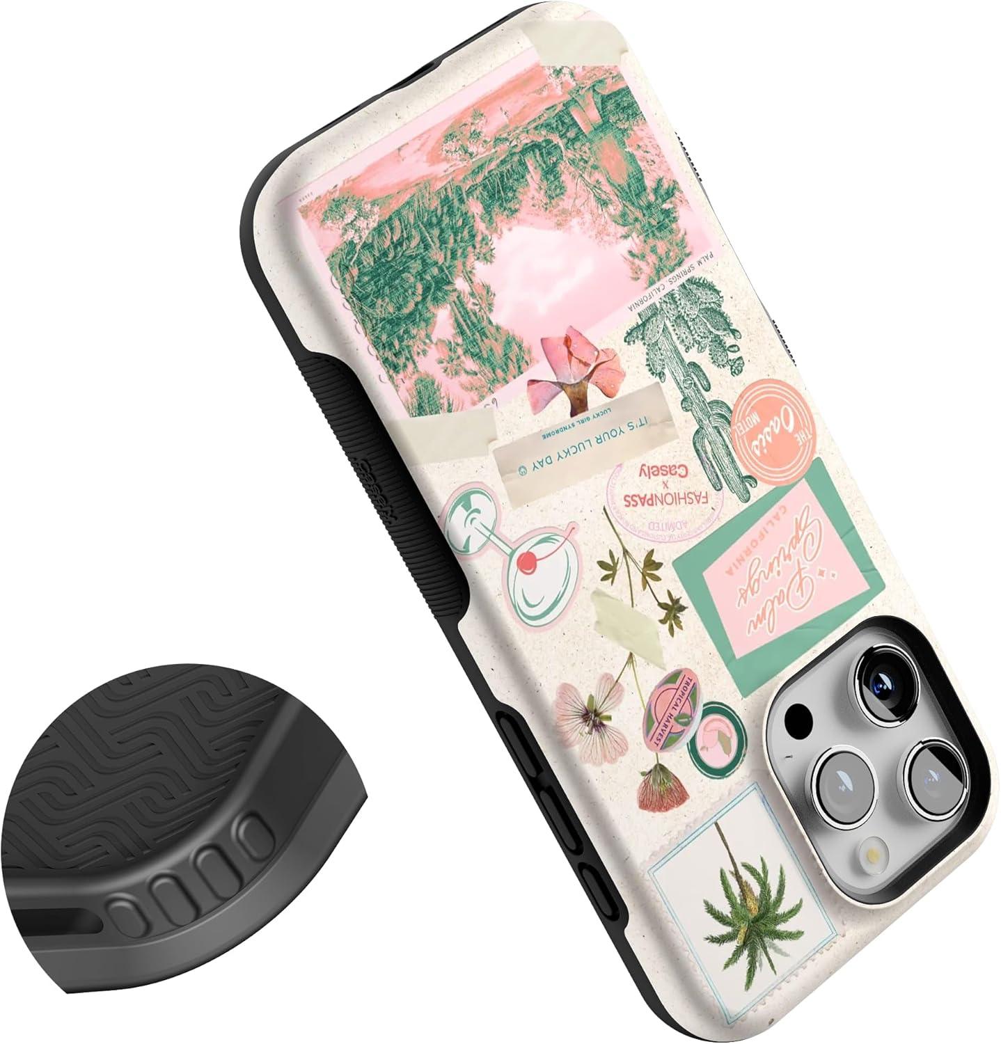 imageCasely iPhone 16 Pro Case  Ride The Wave  Pastel Rainbow Lined  Compatible with MagSafe  Bold Protective DesignVintage Vacay  FashionPass