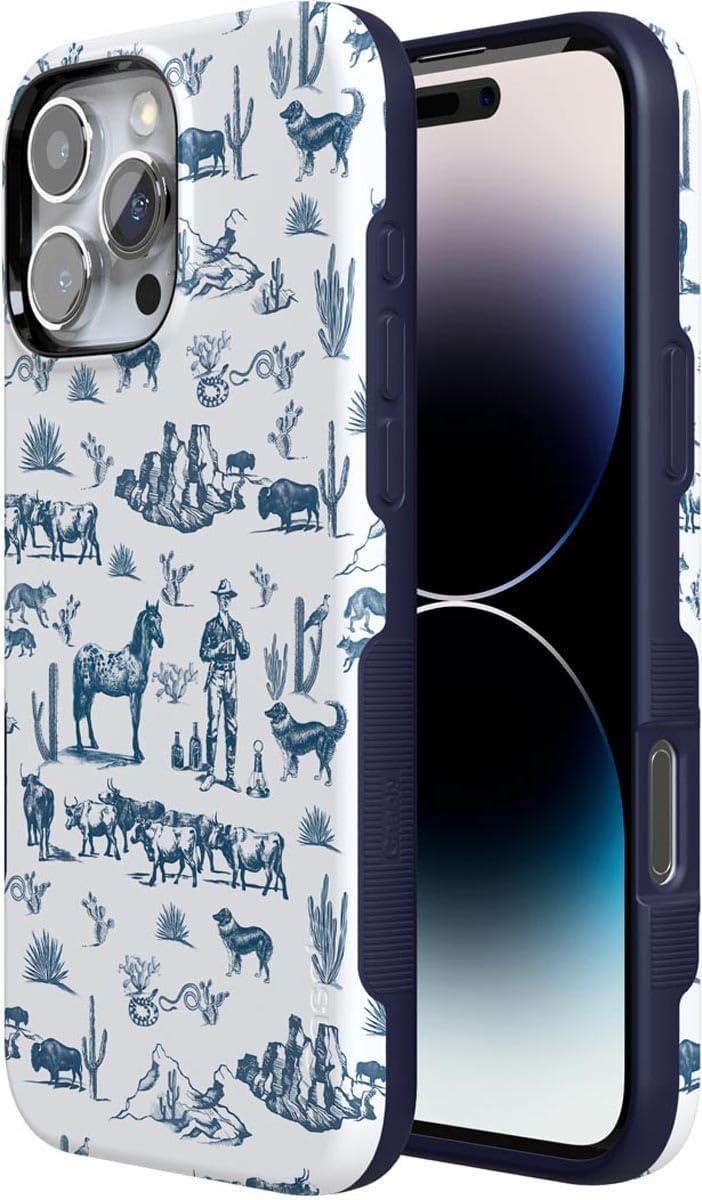 imageCasely iPhone 16 Pro Case  Ride The Wave  Pastel Rainbow Lined  Compatible with MagSafe  Bold Protective DesignWild West Adventure  Desert