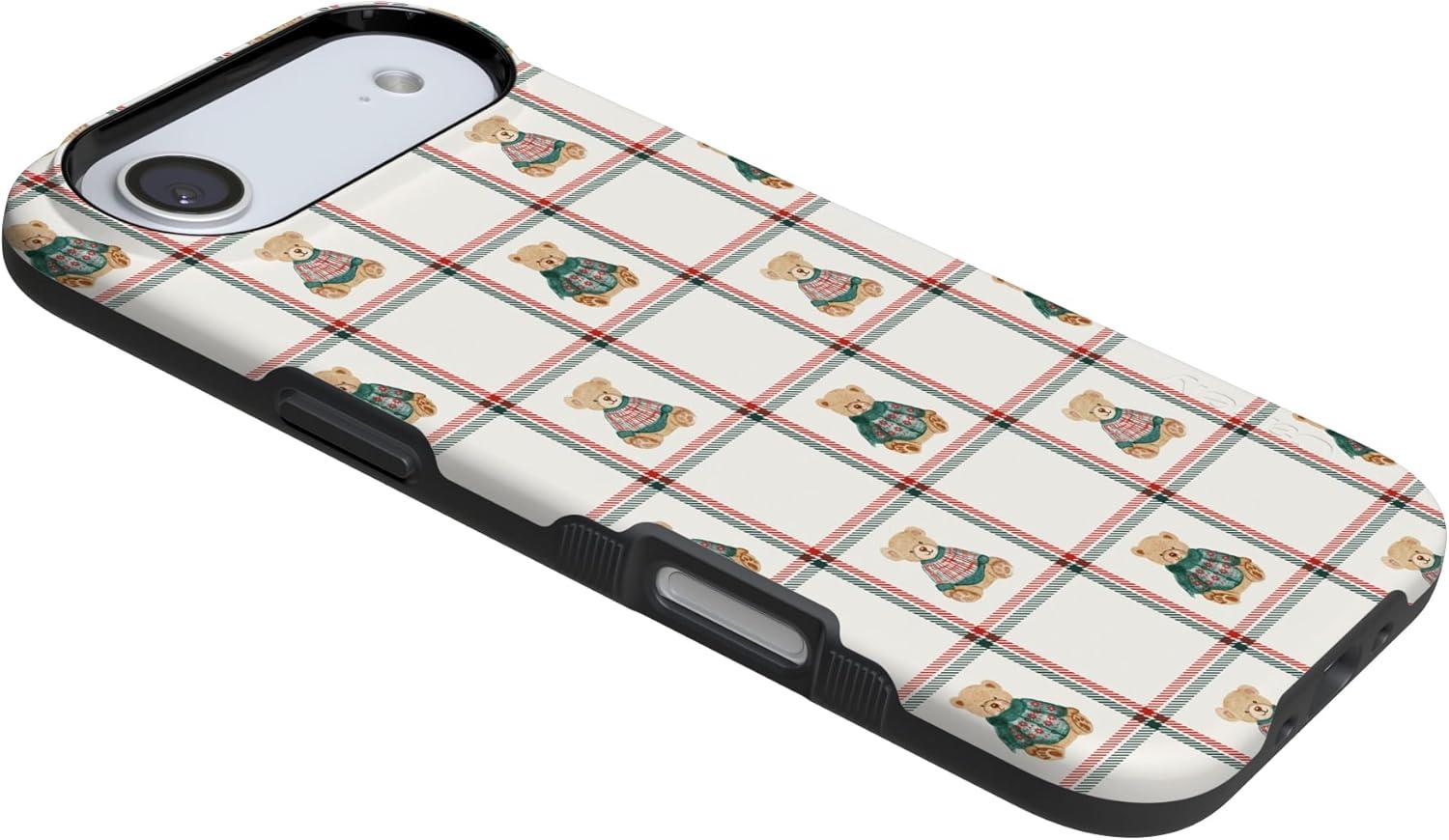 imageCasely iPhone 17 Air Case  Bear Hugs  Teddy Squares  Compatible with MagSafe  Bold Protective Design