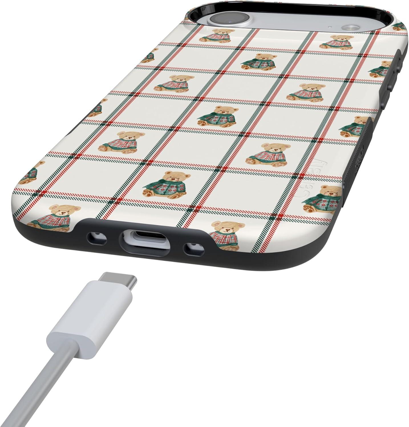 imageCasely iPhone 17 Air Case  Bear Hugs  Teddy Squares  Compatible with MagSafe  Bold Protective Design