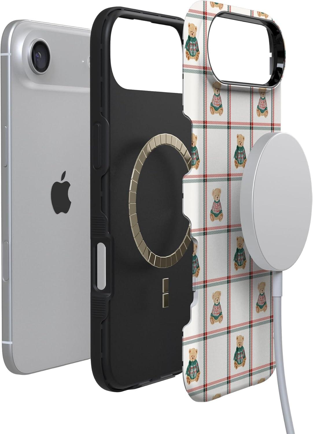 imageCasely iPhone 17 Air Case  Bear Hugs  Teddy Squares  Compatible with MagSafe  Bold Protective Design