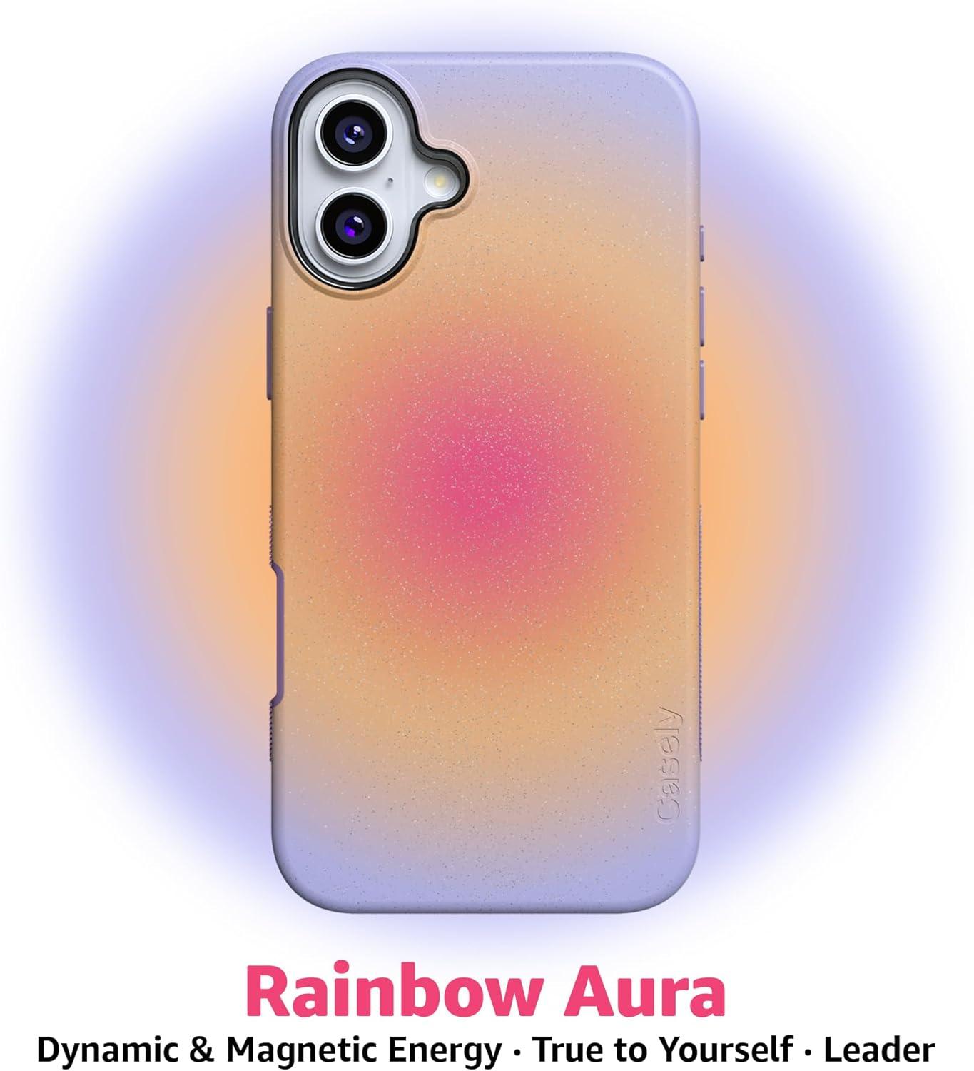 imageCasely iPhone 17 Air Case  Inner Glow  Green Aura  Compatible with MagSafe  Bold Protective DesignSunset Halo  Rainbow Aura