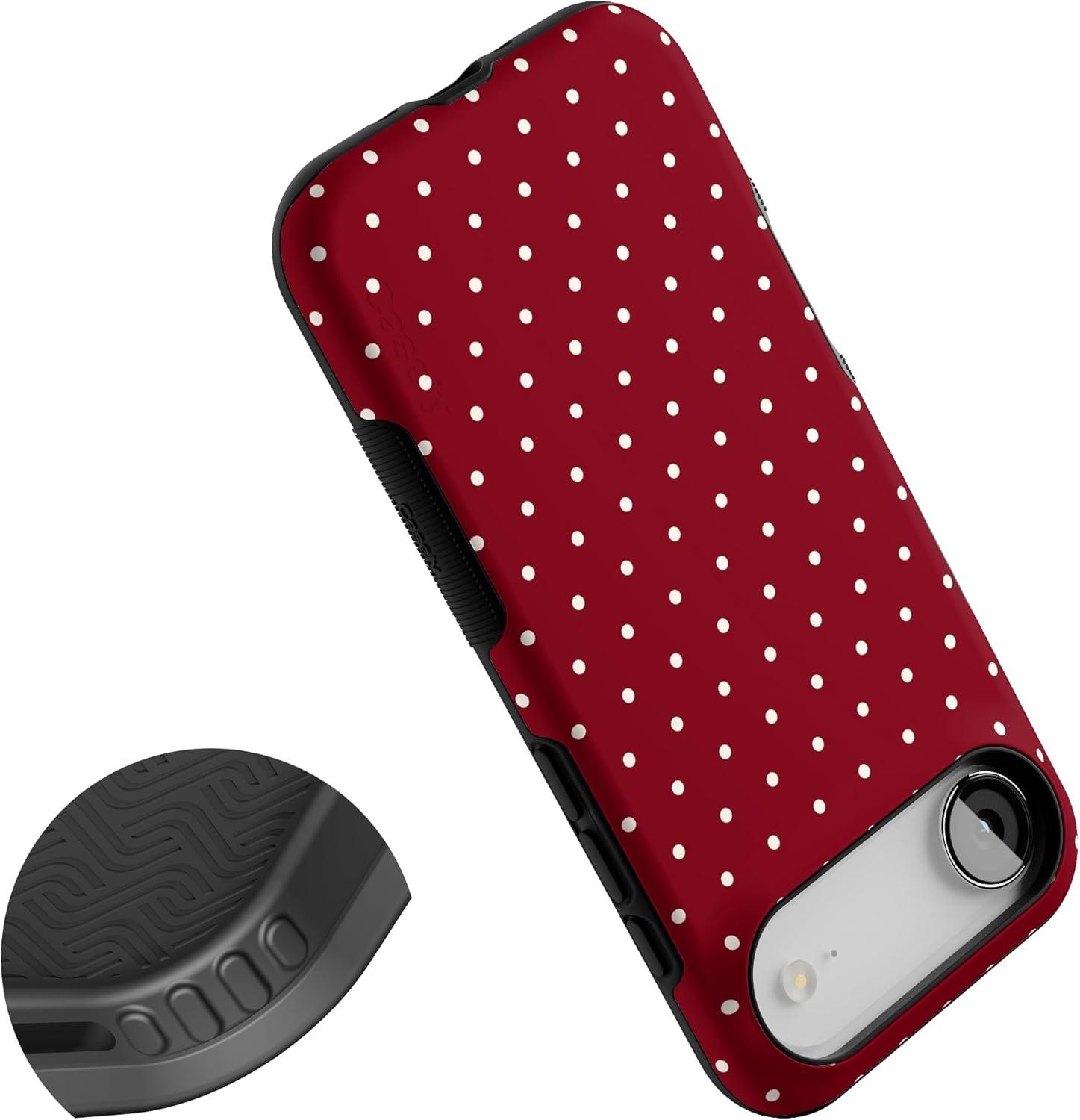 imageCasely iPhone 17 Air Case  On The Dot  Maroon Polka Dot  Compatible with MagSafe  Bold Protective Design