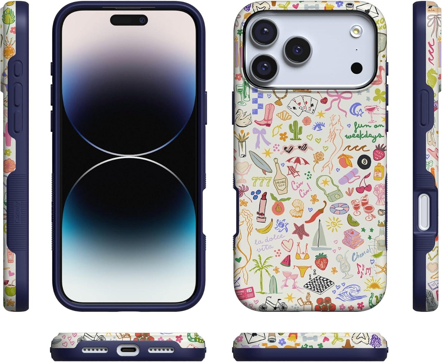 imageCasely iPhone 17 Pro Max Case  Be Mine  Tiny Hearts  Compatible with MagSafe  Bold Protective DesignAll the Fun Things  Fun on Weekdays