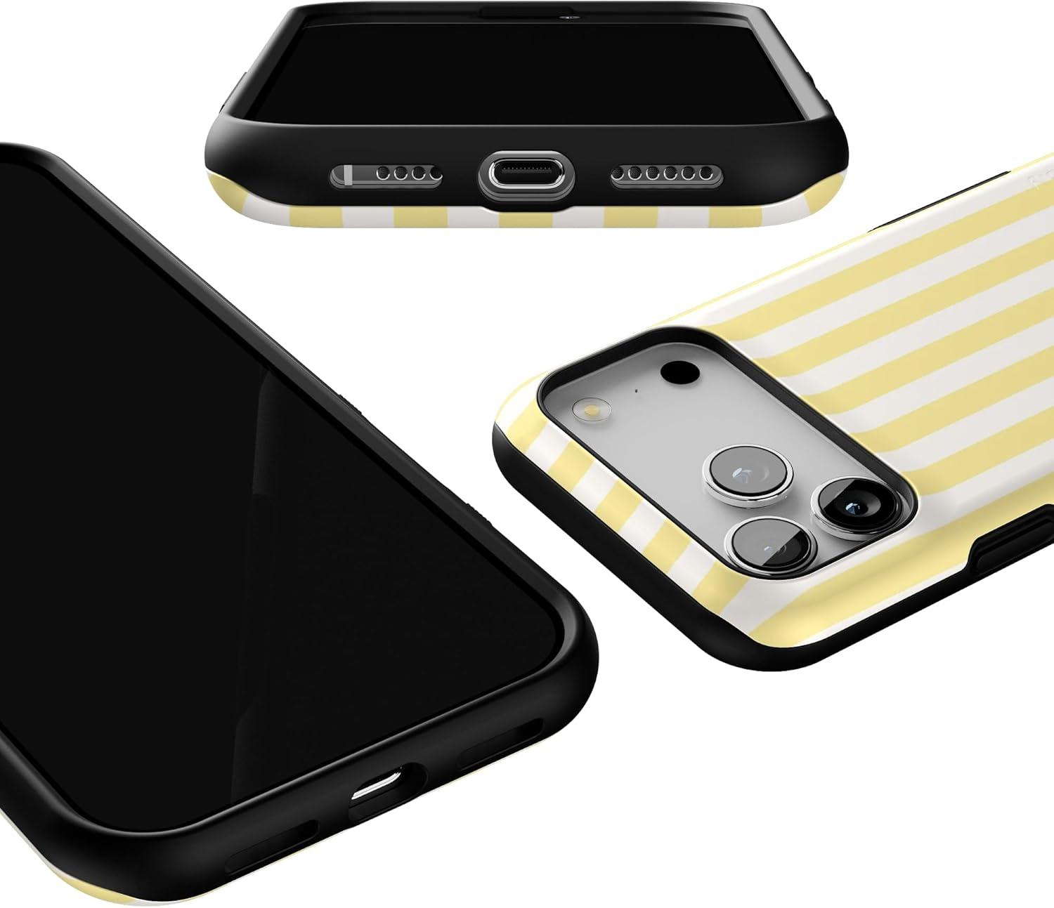 imageCasely iPhone 17 Pro Max Case  Be Mine  Tiny Hearts  Compatible with MagSafe  Bold Protective DesignButter Yellow Stripes  Sunday Best