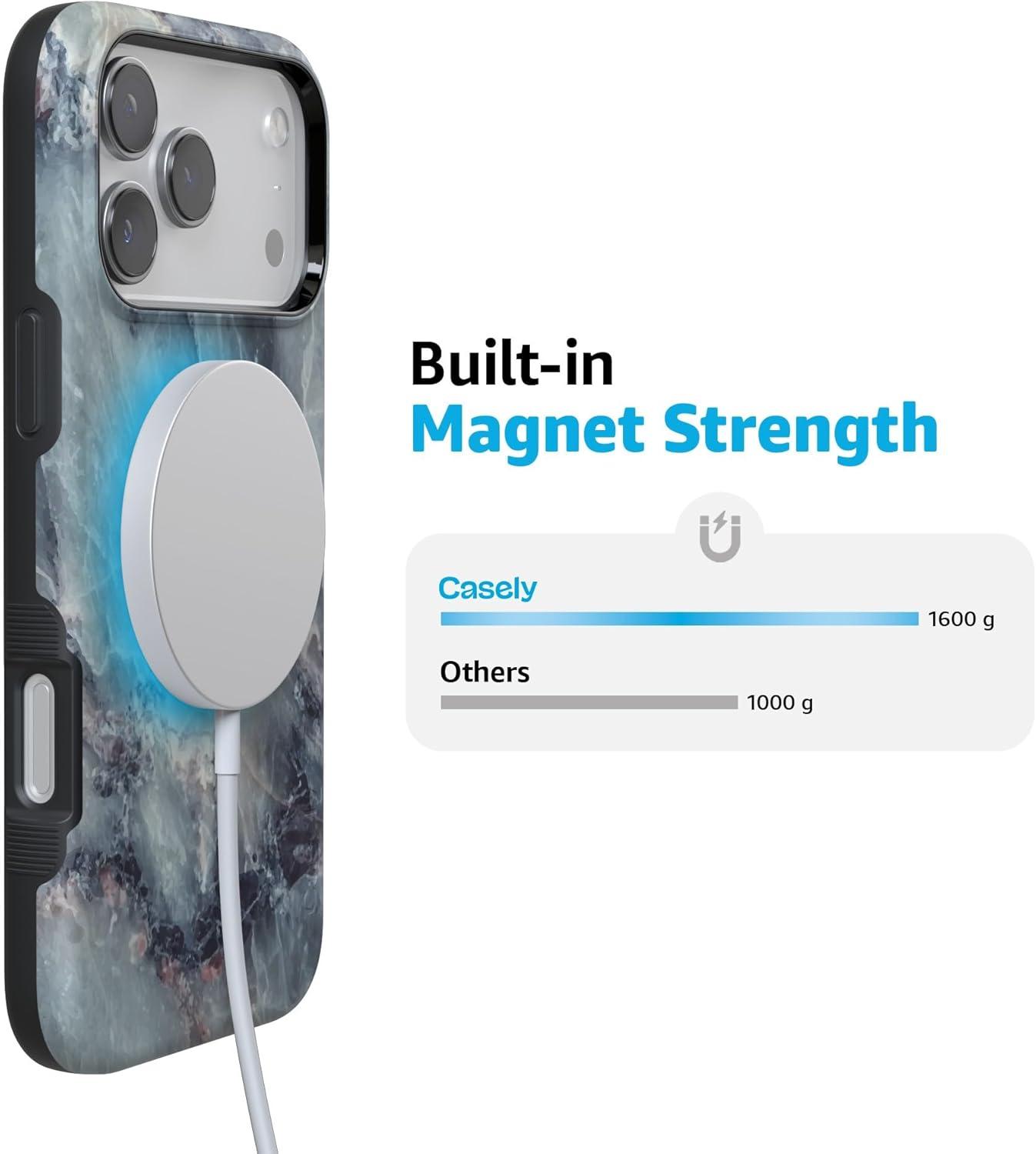 imageCasely iPhone 17 Pro Max Case  Be Mine  Tiny Hearts  Compatible with MagSafe  Bold Protective DesignDeep Sea  Blue Marble