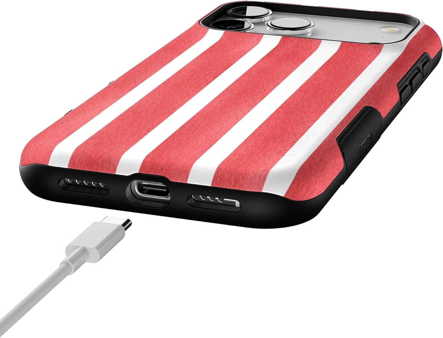 imageCasely iPhone 17 Pro Max Case  Be Mine  Tiny Hearts  Compatible with MagSafe  Bold Protective DesignEast Coast Summer  Red Stripes