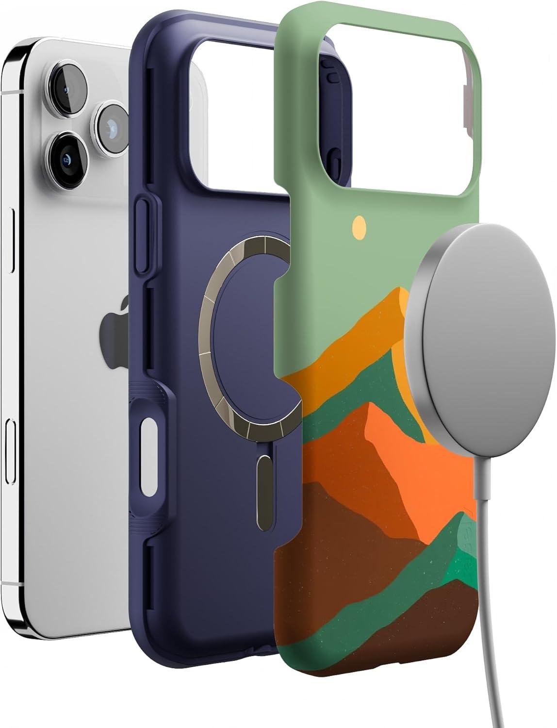 imageCasely iPhone 17 Pro Max Case  Be Mine  Tiny Hearts  Compatible with MagSafe  Bold Protective DesignEndless Peaks  Colorblock Mountain