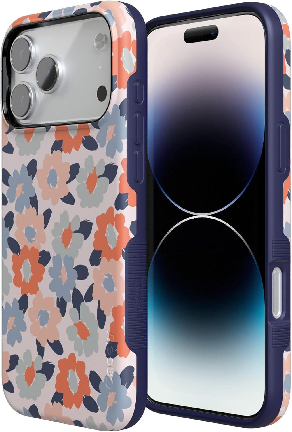 imageCasely iPhone 17 Pro Max Case  Be Mine  Tiny Hearts  Compatible with MagSafe  Bold Protective DesignField of Flowers  Pastel Floral