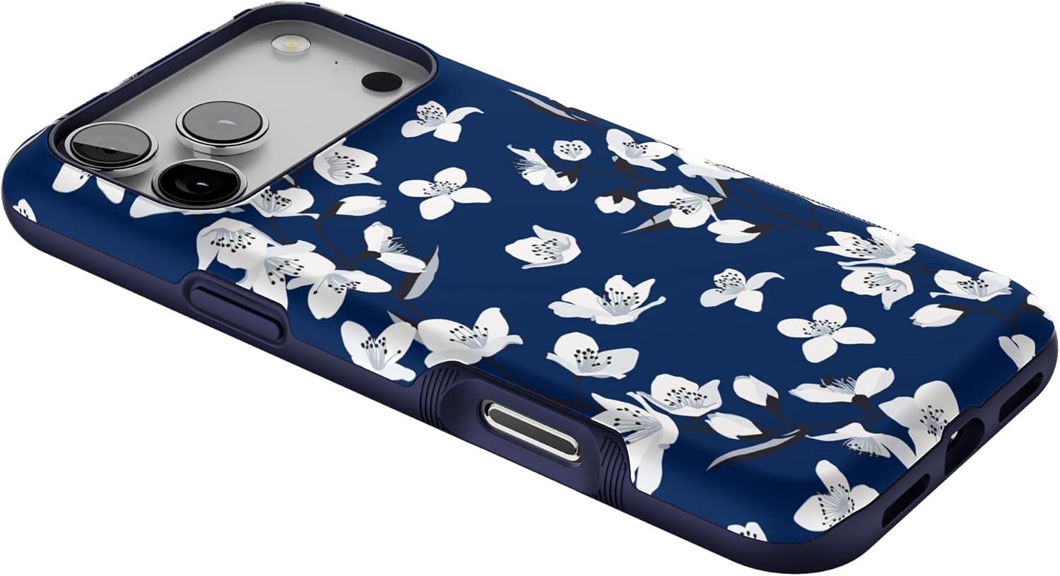 imageCasely iPhone 17 Pro Max Case  Be Mine  Tiny Hearts  Compatible with MagSafe  Bold Protective DesignFloral Forest  Navy Cherry Blossom Floral