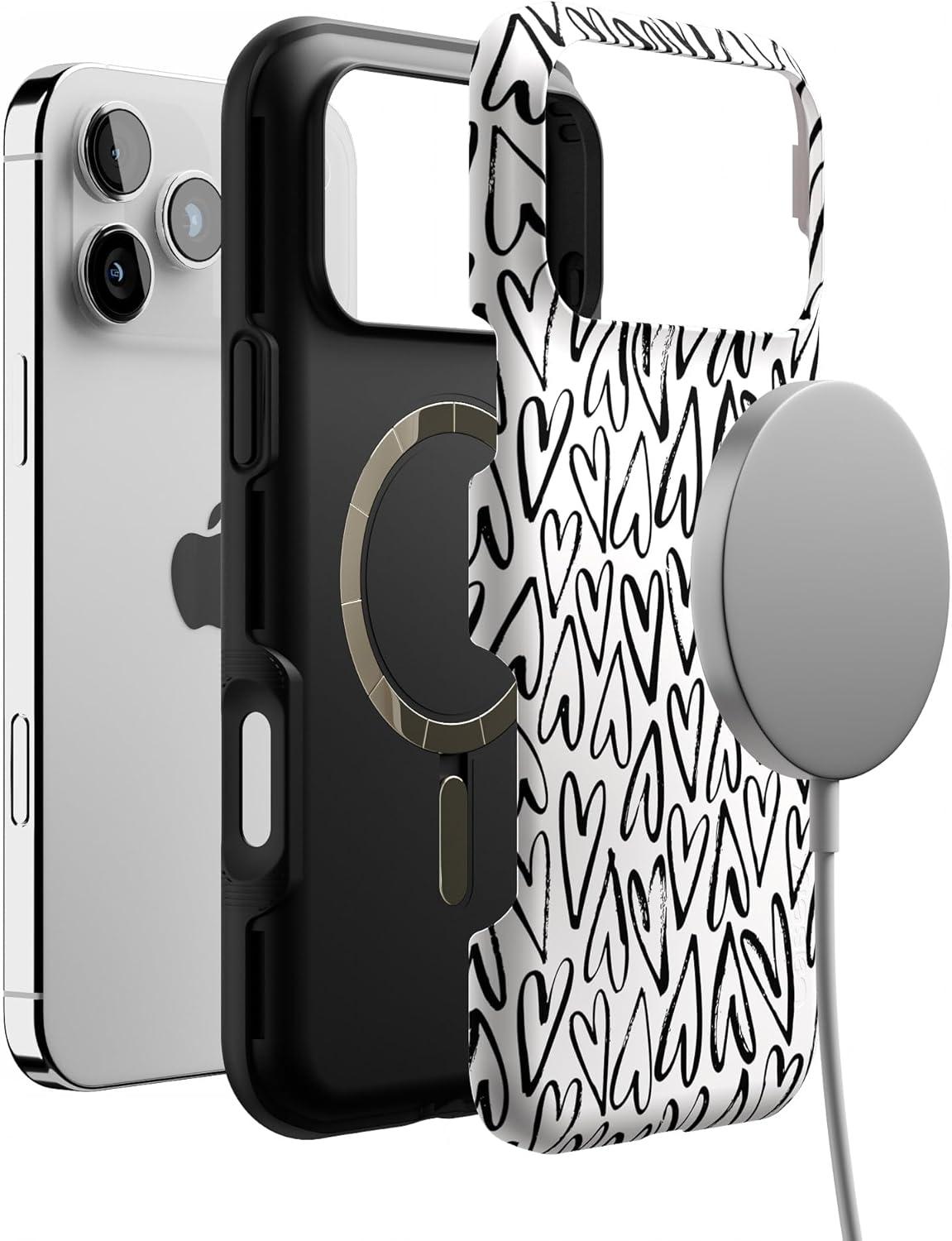 imageCasely iPhone 17 Pro Max Case  Be Mine  Tiny Hearts  Compatible with MagSafe  Bold Protective DesignHeart Throb  Endless Hearts