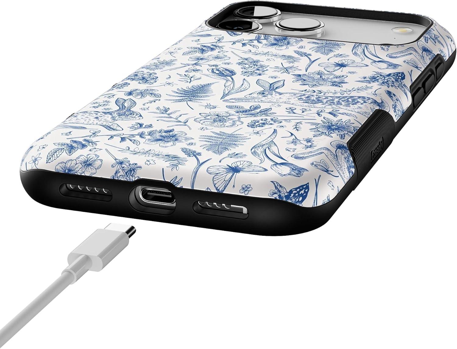 imageCasely iPhone 17 Pro Max Case  Be Mine  Tiny Hearts  Compatible with MagSafe  Bold Protective DesignHop  Bloom  Bunny Toile