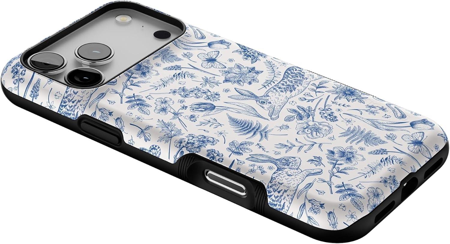 imageCasely iPhone 17 Pro Max Case  Be Mine  Tiny Hearts  Compatible with MagSafe  Bold Protective DesignHop  Bloom  Bunny Toile