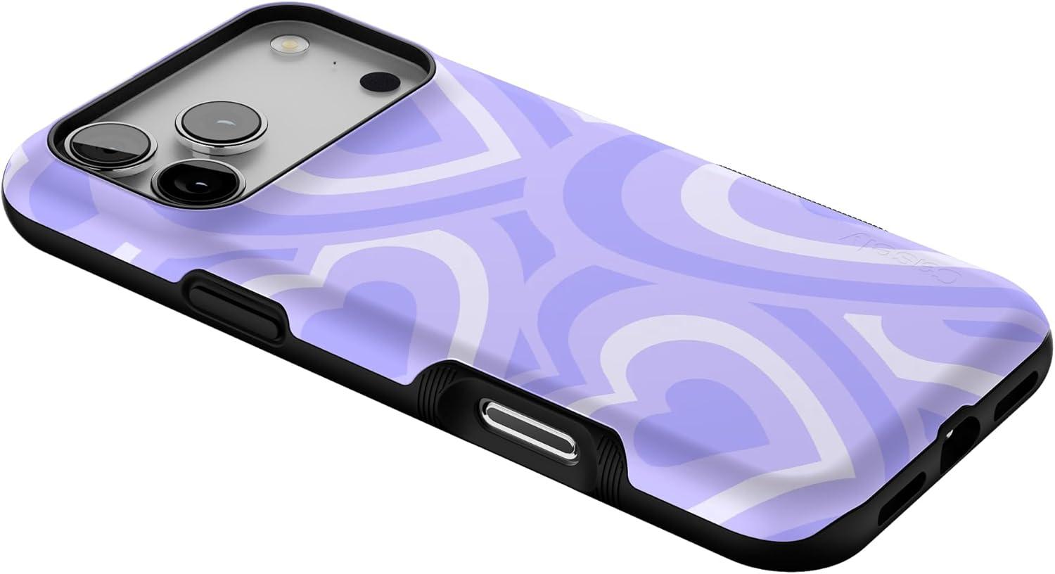 imageCasely iPhone 17 Pro Max Case  Be Mine  Tiny Hearts  Compatible with MagSafe  Bold Protective DesignLove Song  Lavender Heart