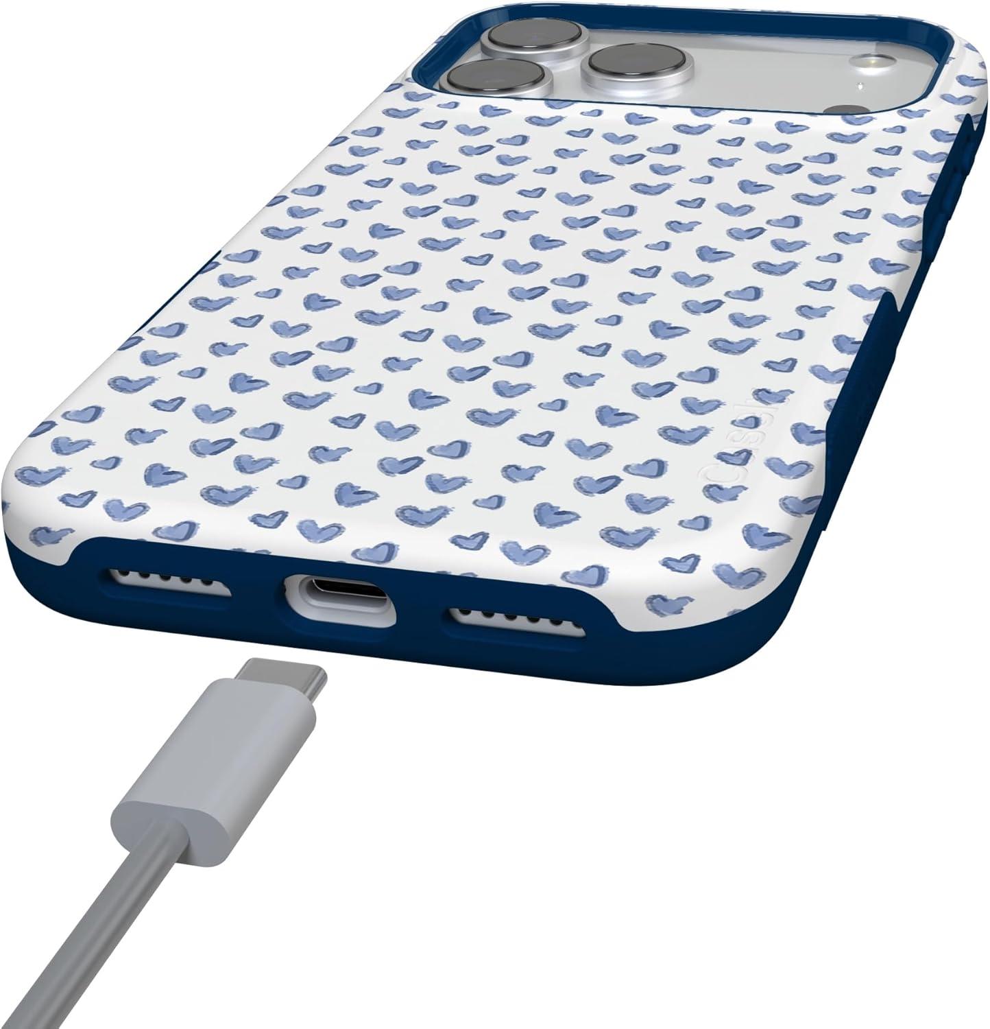 imageCasely iPhone 17 Pro Max Case  Be Mine  Tiny Hearts  Compatible with MagSafe  Bold Protective DesignLovebug  Blue Hearts