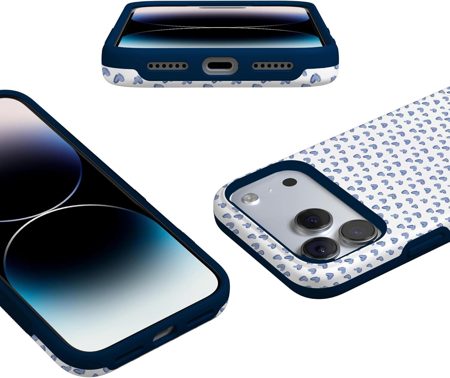 imageCasely iPhone 17 Pro Max Case  Be Mine  Tiny Hearts  Compatible with MagSafe  Bold Protective DesignLovebug  Blue Hearts