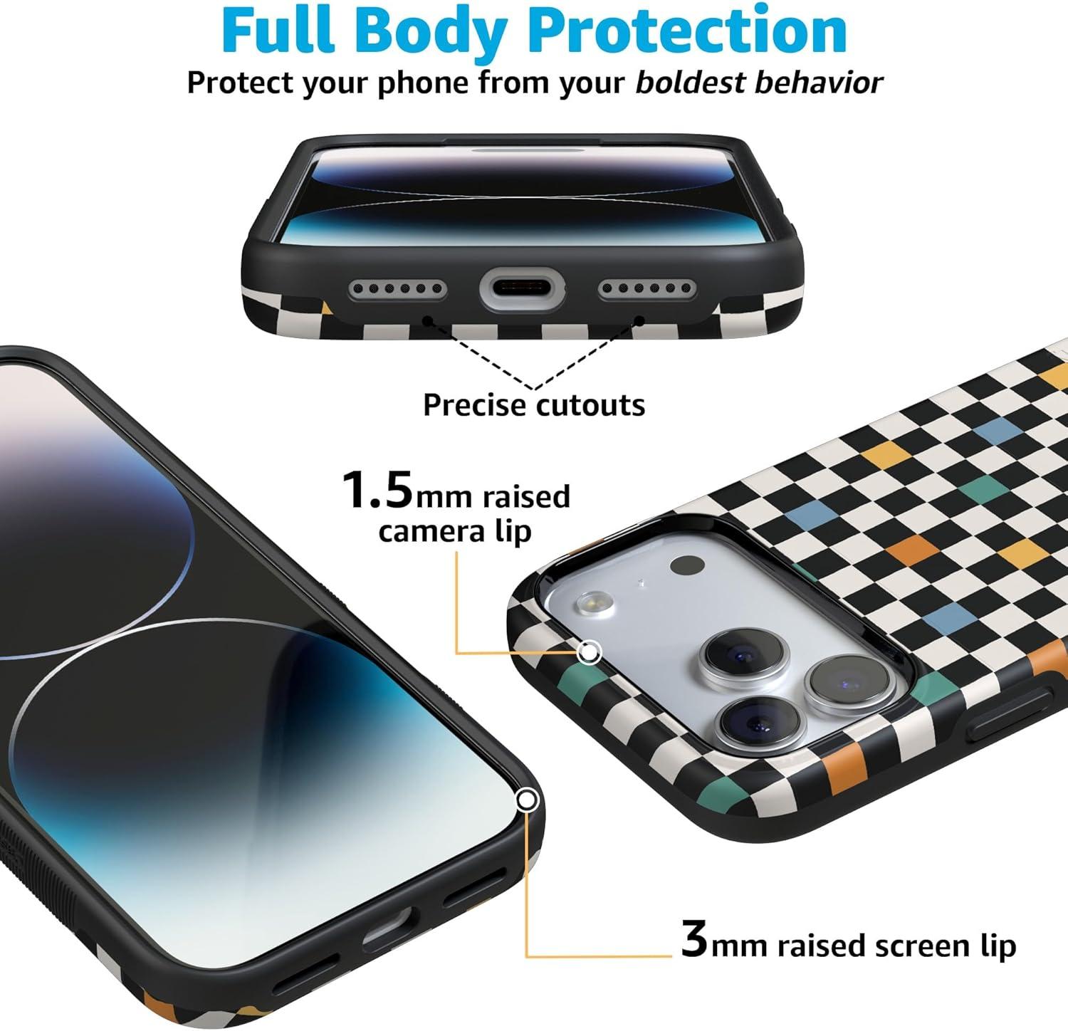 imageCasely iPhone 17 Pro Max Case  Be Mine  Tiny Hearts  Compatible with MagSafe  Bold Protective DesignOld Skool  Retro Checkerboard