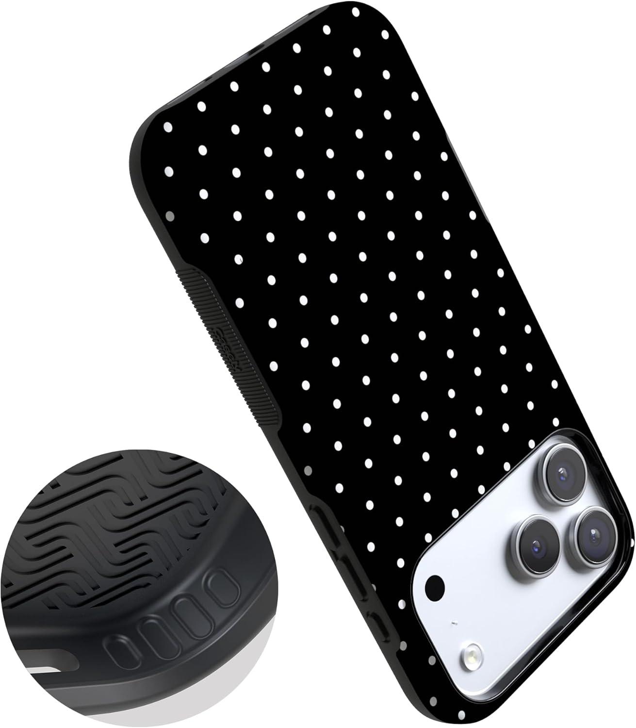 imageCasely iPhone 17 Pro Max Case  Be Mine  Tiny Hearts  Compatible with MagSafe  Bold Protective DesignOn the Dot  Black Polka Dot