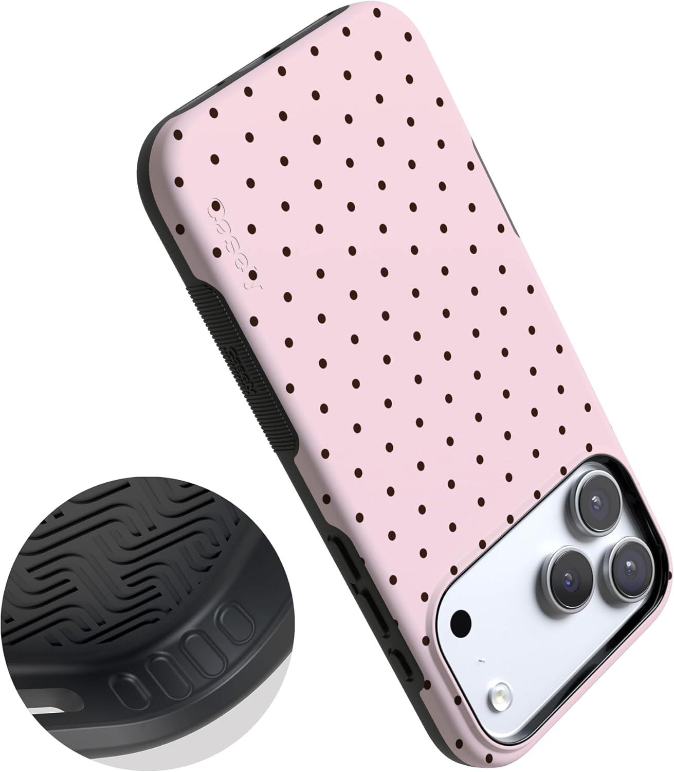 imageCasely iPhone 17 Pro Max Case  Be Mine  Tiny Hearts  Compatible with MagSafe  Bold Protective DesignOn the Dot  Pink Polka Dot