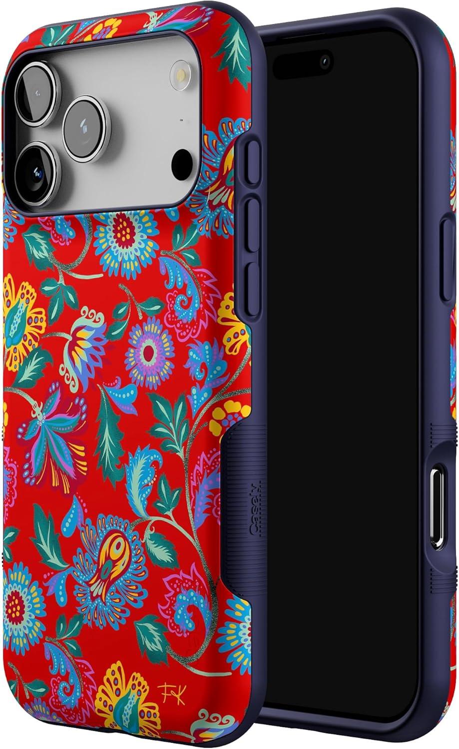 imageCasely iPhone 17 Pro Max Case  Be Mine  Tiny Hearts  Compatible with MagSafe  Bold Protective DesignPainted Flowers  Frida Kahlo Floral