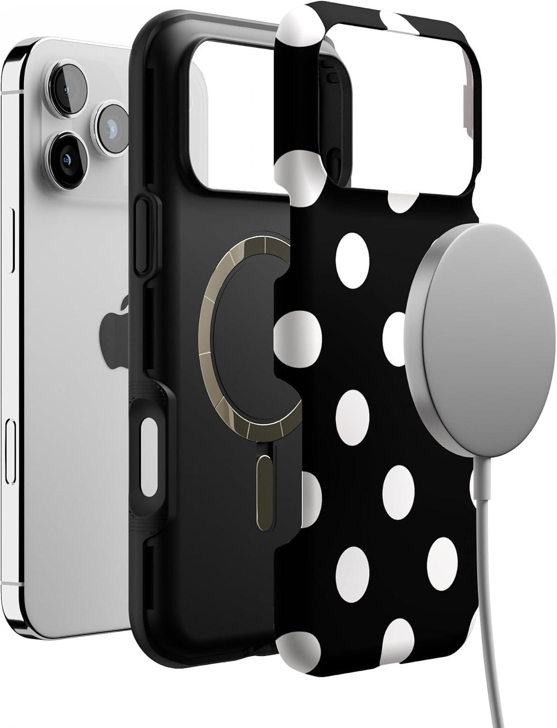 imageCasely iPhone 17 Pro Max Case  Be Mine  Tiny Hearts  Compatible with MagSafe  Bold Protective DesignPolka Dots  High Contrast Design